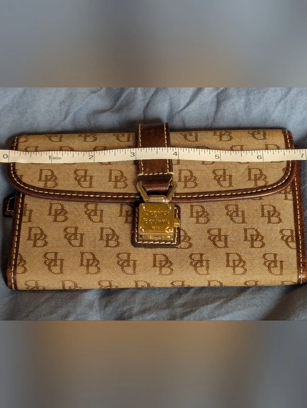 Dooney & Bourke Brown Signature Clutch Wallet